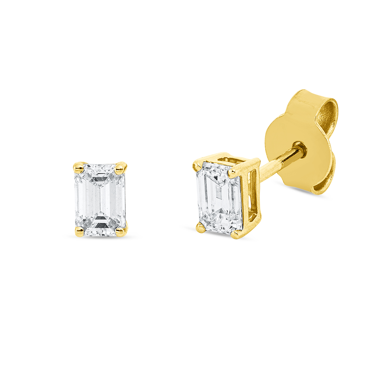 2V756G Ohrstecker 4er-Krappe Gelbgold 18kt 0,60 Diamantschmuck mit 2 Diamanten - 2V756 – Bild 1