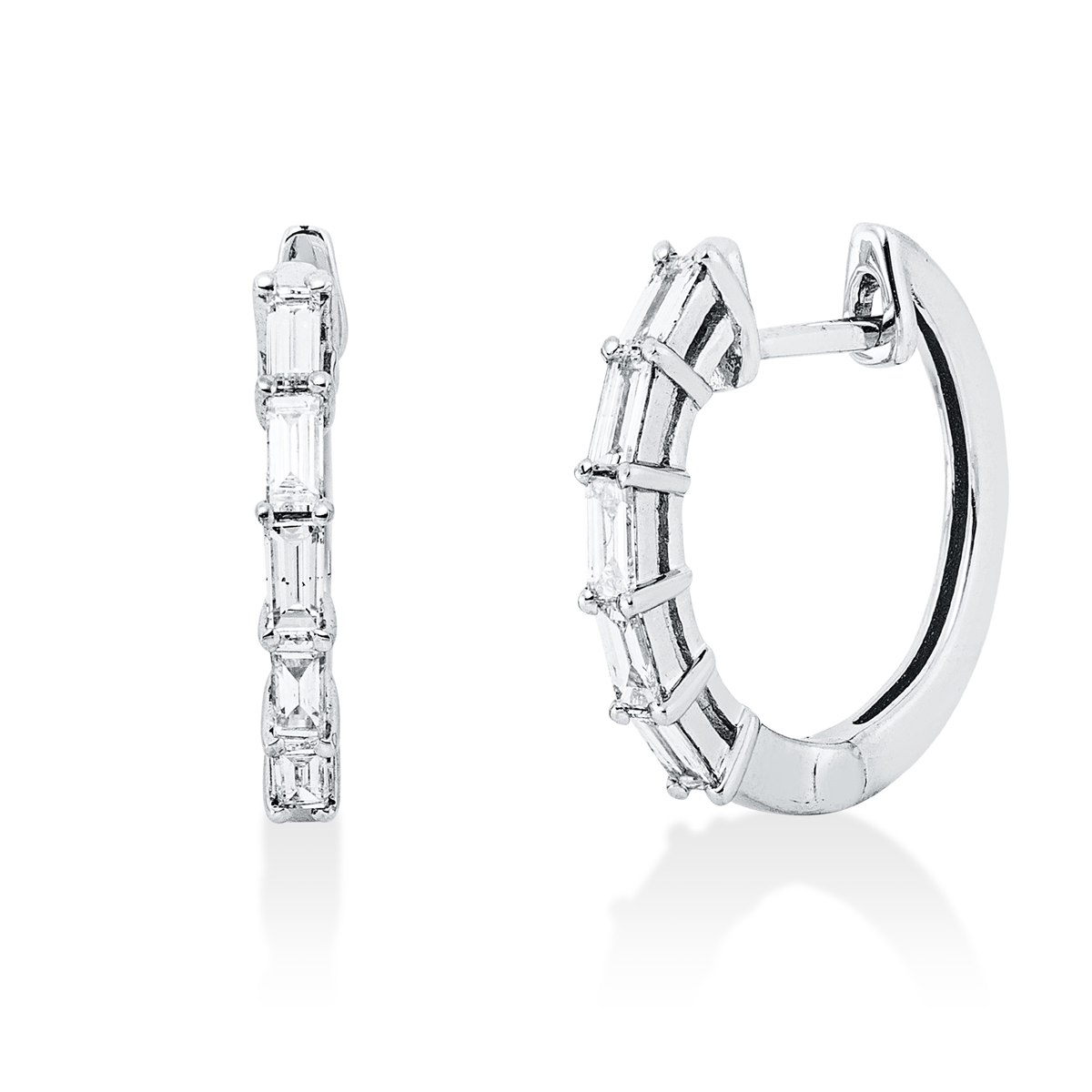 2V923W Creolen Weißgold 18kt 0,37 Diamantschmuck mit 10 Diamanten - 2V923 – Bild 1