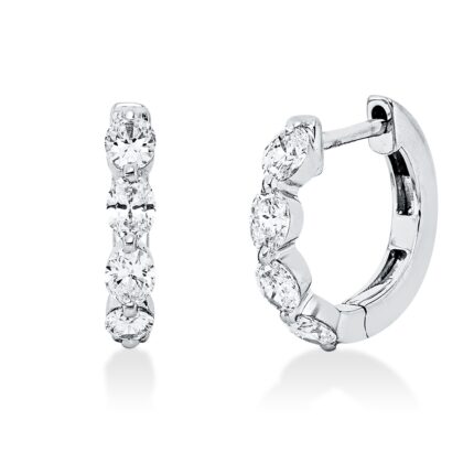 Creolen Weißgold 18kt 0,56 Diamantschmuck mit 8 Diamanten - 2W038