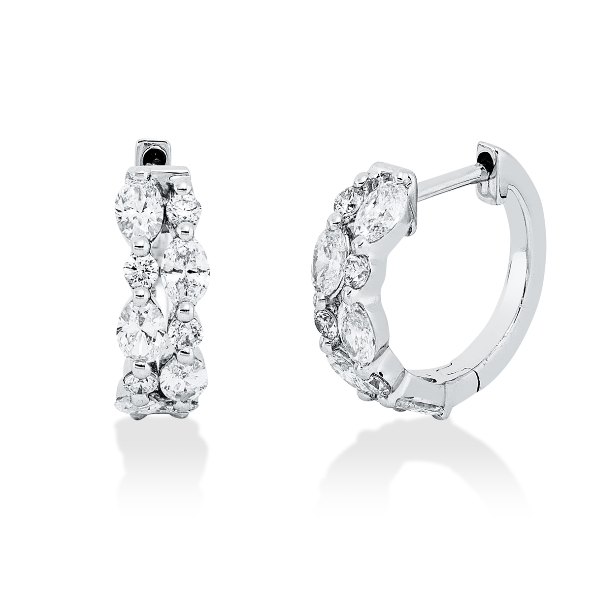 2W052W Creolen Weißgold 18kt 0,70 Diamantschmuck mit 20 Diamanten - 2W052 – Bild 1