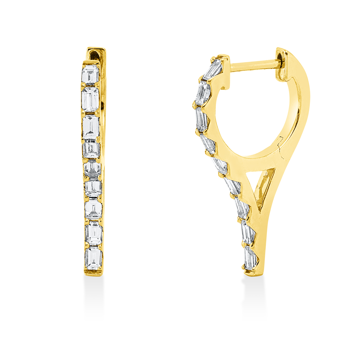 2W078G Creolen Gelbgold 18kt 0,61 Diamantschmuck mit 18 Diamanten - 2W078 – Bild 1