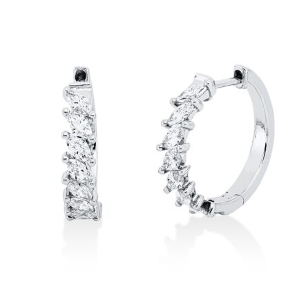 Creolen Weißgold 18kt 0,62 Diamantschmuck mit 16 Diamanten - 2W079