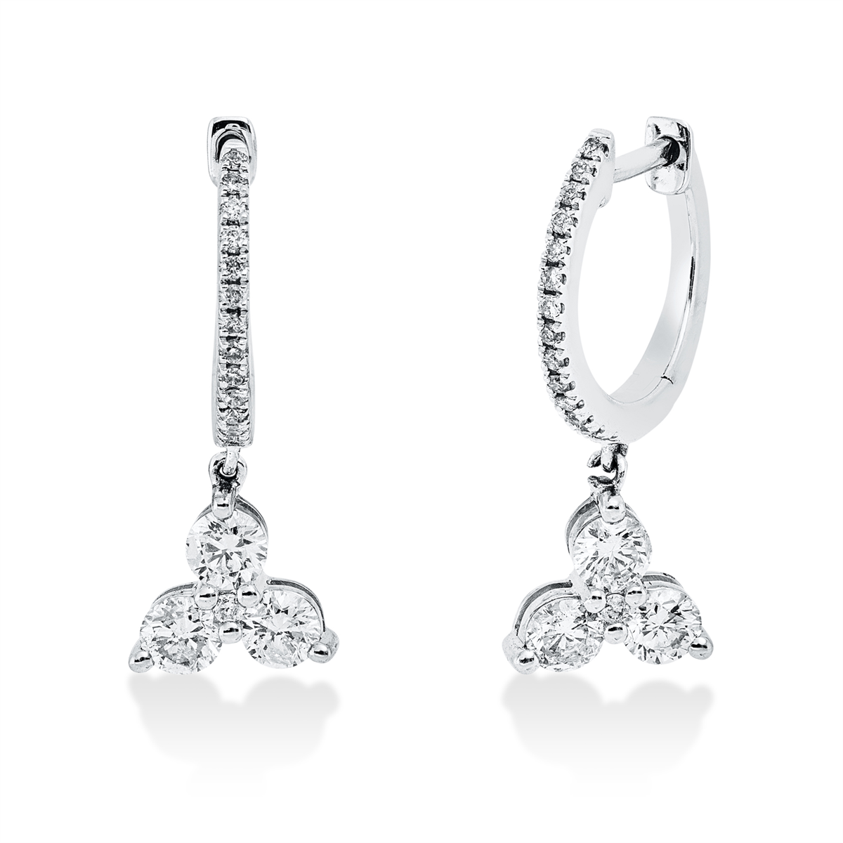 2W084W Creolen Weißgold 18kt 0,51 Diamantschmuck mit 36 Diamanten - 2W084 – Bild 1