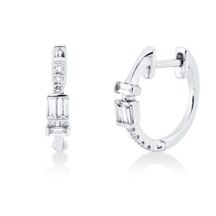 Creolen Weißgold 18kt 0,21 Diamantschmuck mit 13 Diamanten - 2W117