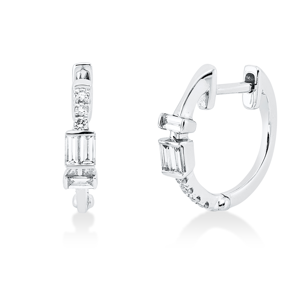 2W117W Creolen Weißgold 18kt 0,21 Diamantschmuck mit 13 Diamanten - 2W117 – Bild 1