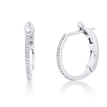 Creolen Weißgold 18kt 0,10 Diamantschmuck mit 48 Diamanten - 2W137