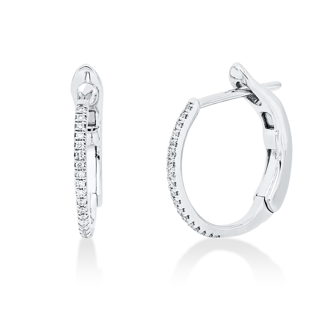 2W137W Creolen Weißgold 18kt 0,10 Diamantschmuck mit 48 Diamanten - 2W137 – Bild 1