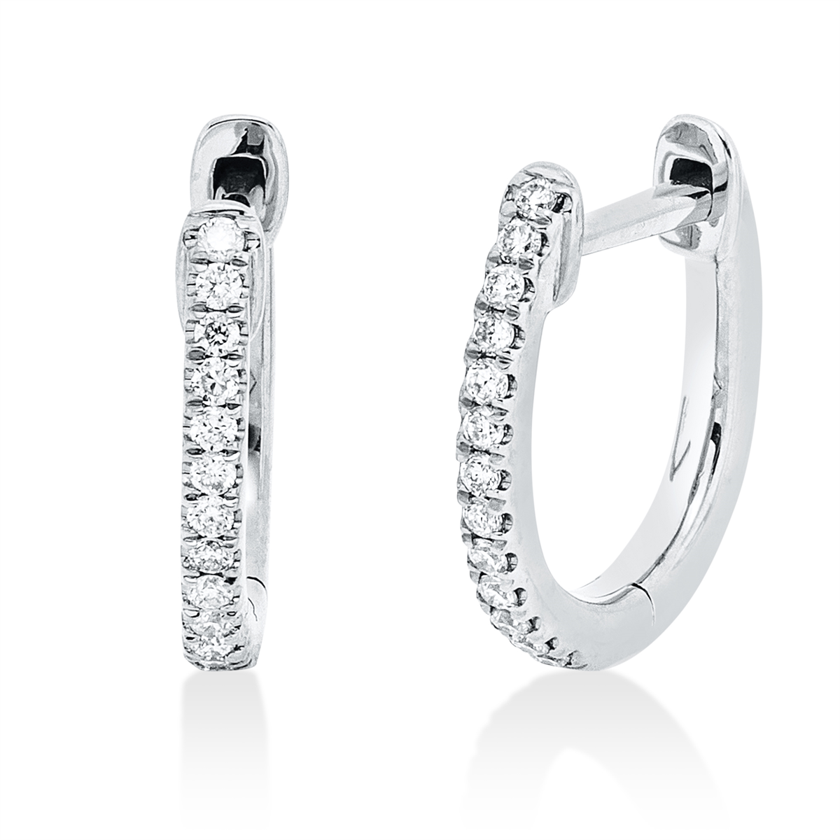 2W172W Creolen Weißgold 18kt 0,08 Diamantschmuck mit 26 Diamanten - 2W172 – Bild 1