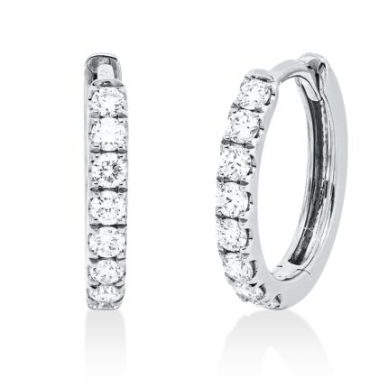 Creolen Weißgold 18kt 0,36 Diamantschmuck mit 16 Diamanten - 2W176