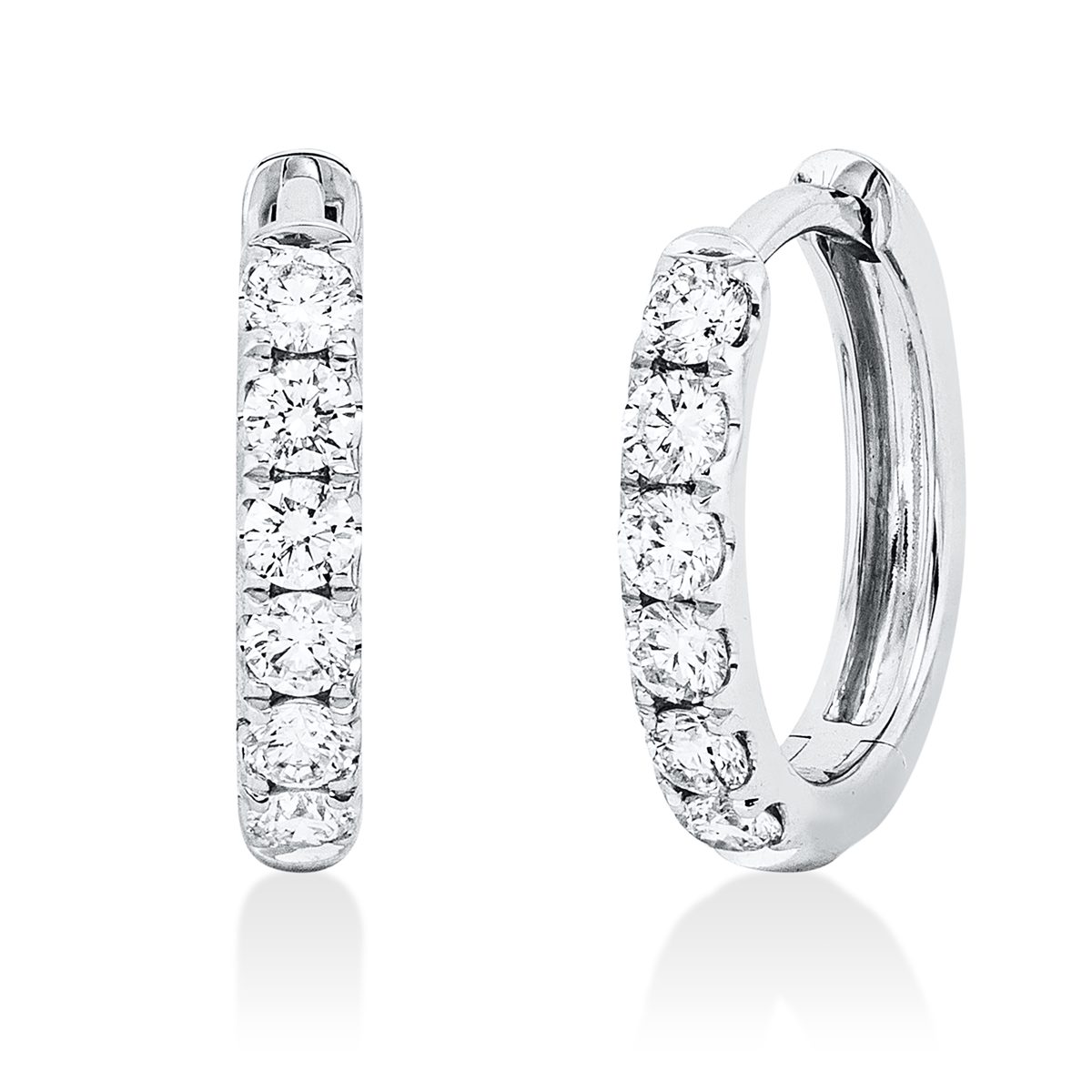 2W177W Creolen Weißgold 18kt 0,42 Diamantschmuck mit 12 Diamanten - 2W177 – Bild 1