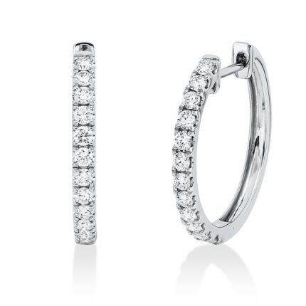 Creolen Weißgold 18kt 0,40 Diamantschmuck mit 24 Diamanten - 2W188