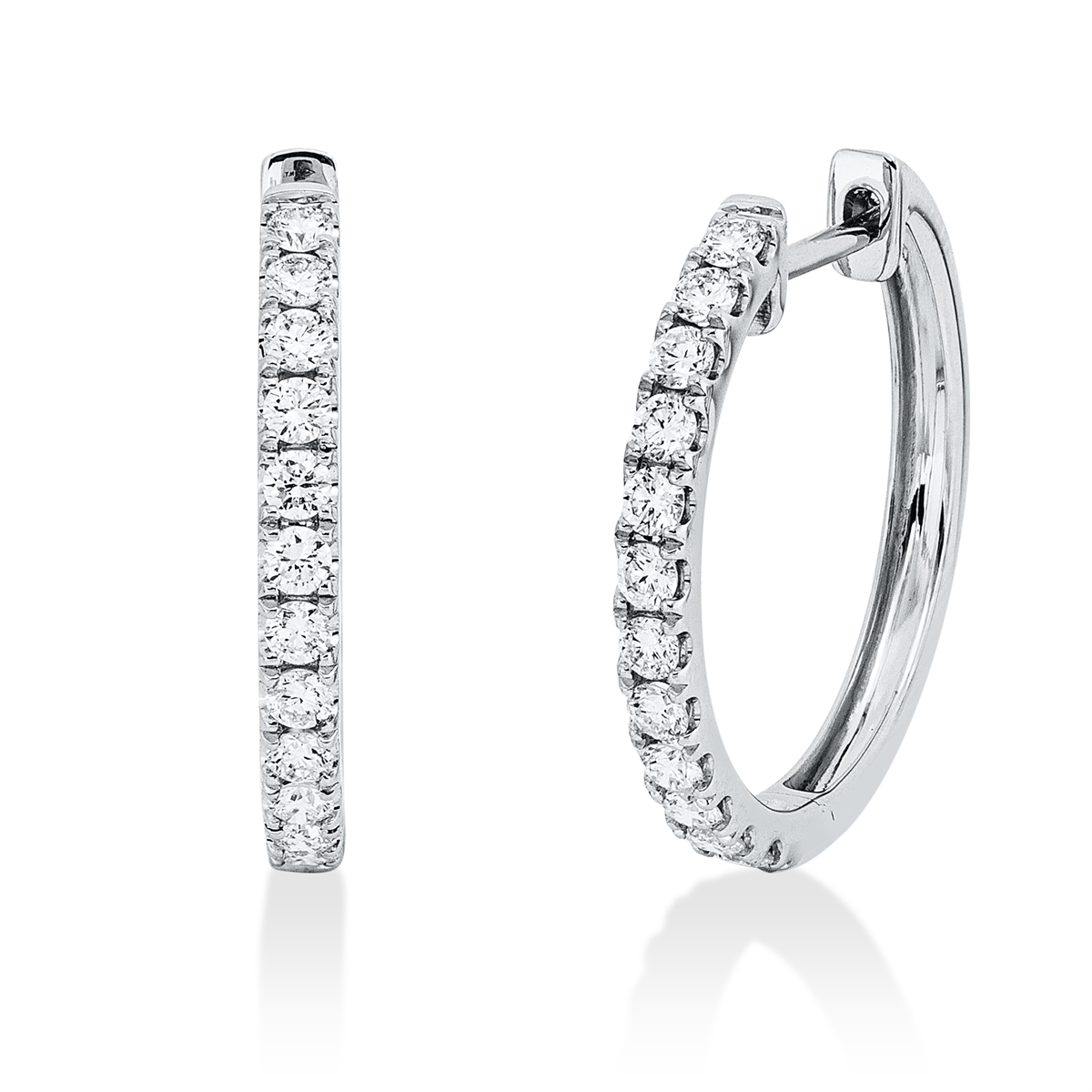 2W188W Creolen Weißgold 18kt 0,40 Diamantschmuck mit 24 Diamanten - 2W188 – Bild 1