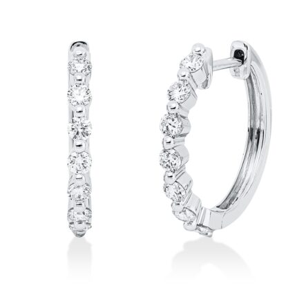 Creolen Weißgold 18kt 0,60 Diamantschmuck mit 14 Diamanten - 2W189