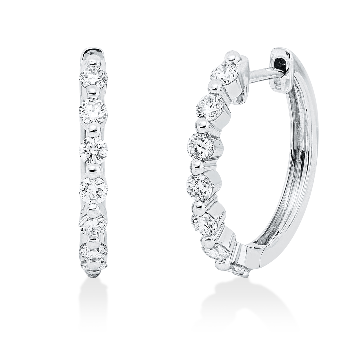 2W189W Creolen Weißgold 18kt 0,60 Diamantschmuck mit 14 Diamanten - 2W189 – Bild 1