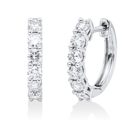 Creolen Weißgold 18kt 0,73 Diamantschmuck mit 12 Diamanten - 2W192