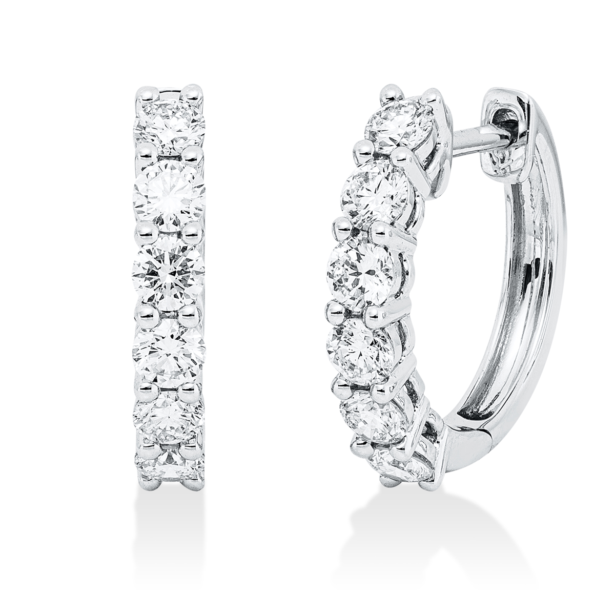 2W192W Creolen Weißgold 18kt 0,73 Diamantschmuck mit 12 Diamanten - 2W192 – Bild 1