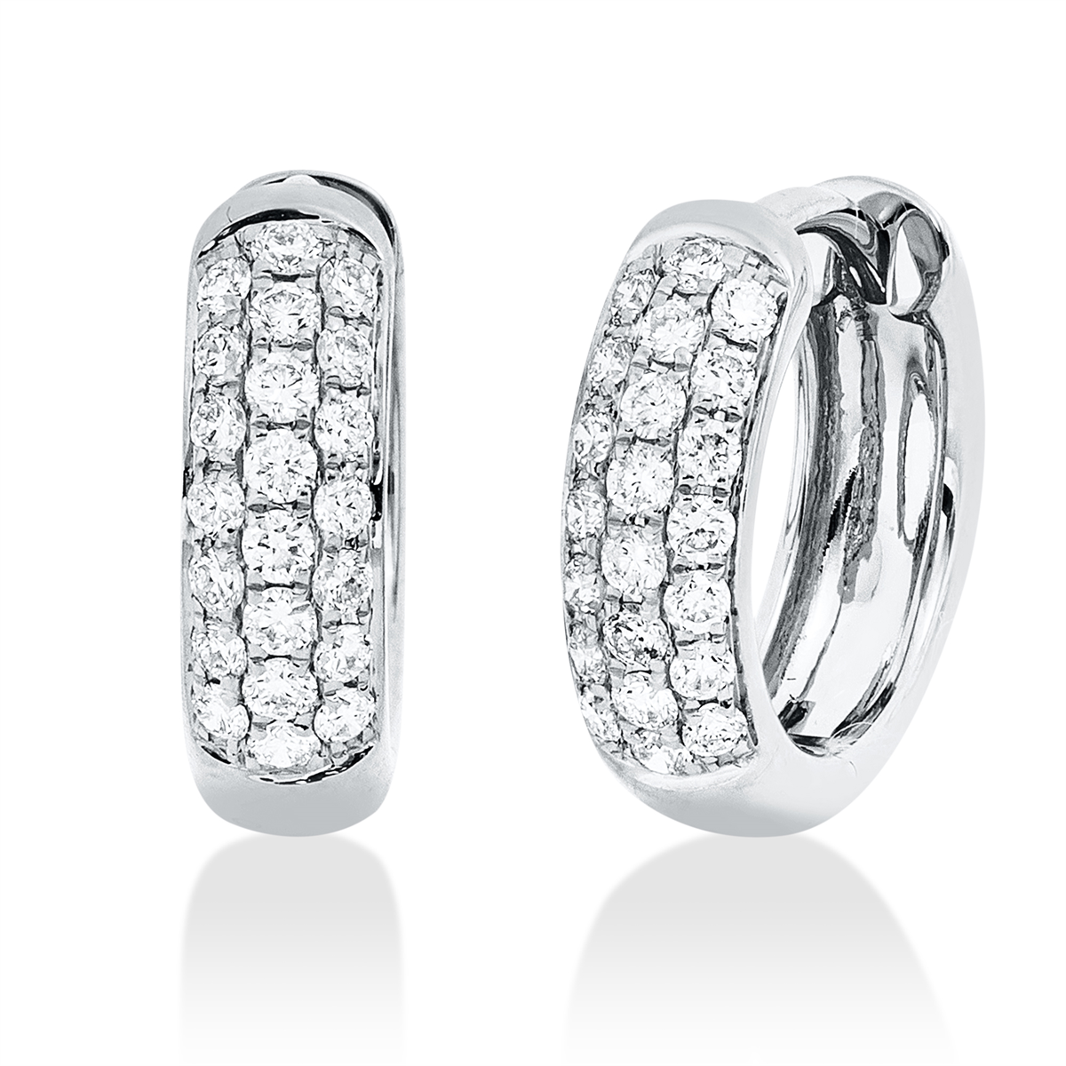 2W195W Creolen Weißgold 18kt 0,33 Diamantschmuck mit 44 Diamanten - 2W195 – Bild 1