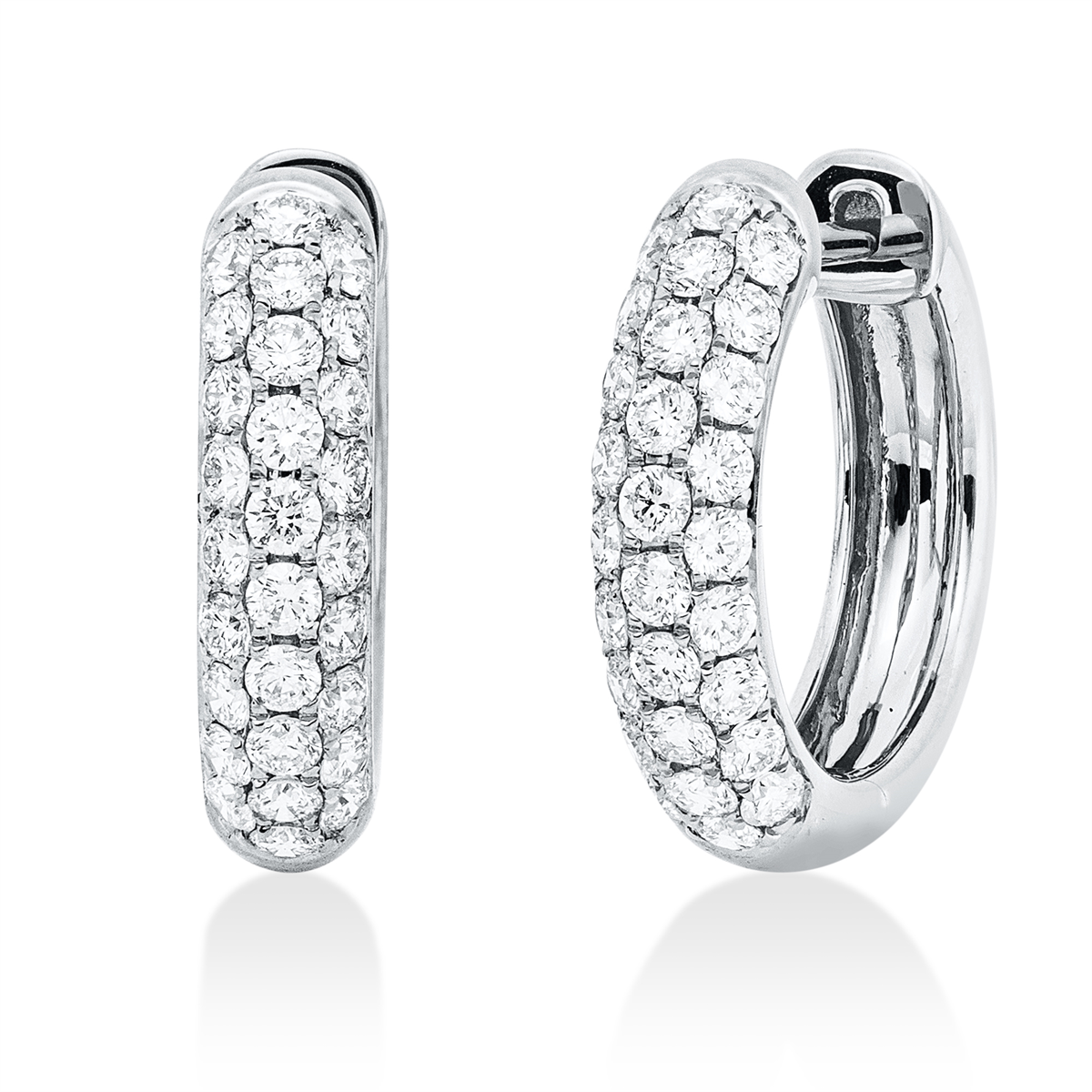 2W197W Creolen Weißgold 18kt 0,61 Diamantschmuck mit 56 Diamanten - 2W197 – Bild 1