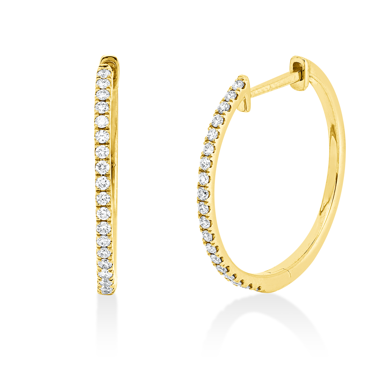 2W205G Creolen Gelbgold 18kt 0,22 Diamantschmuck mit 38 Diamanten - 2W205 – Bild 1