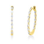 Creolen Gelbgold 18kt 0,60 Diamantschmuck mit 24 Diamanten - 2W222
