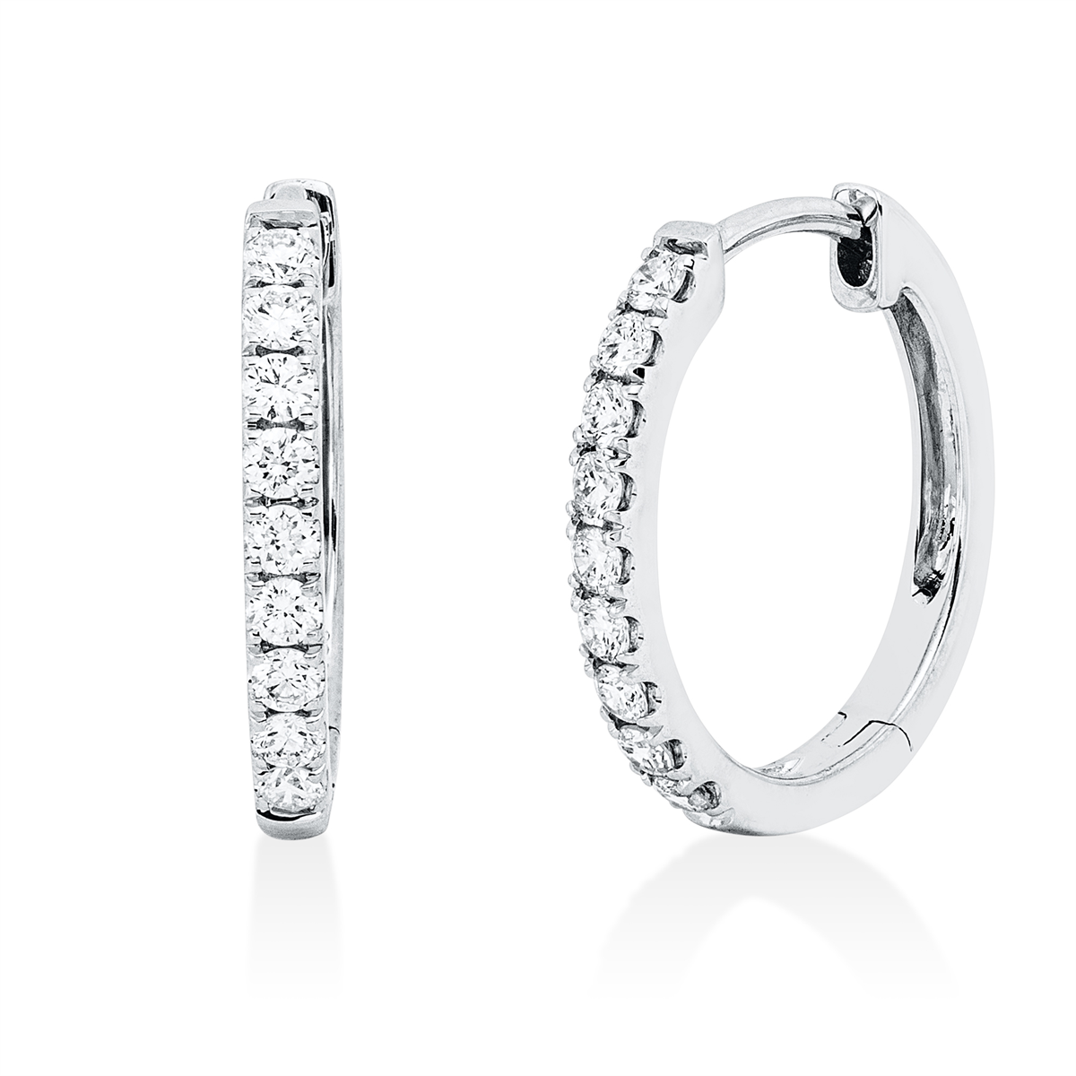 2W249W Creolen Weißgold 18kt 0,34 Diamantschmuck mit 18 Diamanten - 2W249 – Bild 1