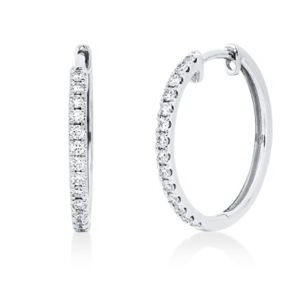 Creolen Weißgold 18kt 0,41 Diamantschmuck mit 28 Diamanten - 2W254