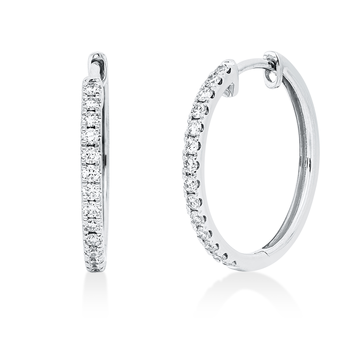 2W254W Creolen Weißgold 18kt 0,41 Diamantschmuck mit 28 Diamanten - 2W254 – Bild 1