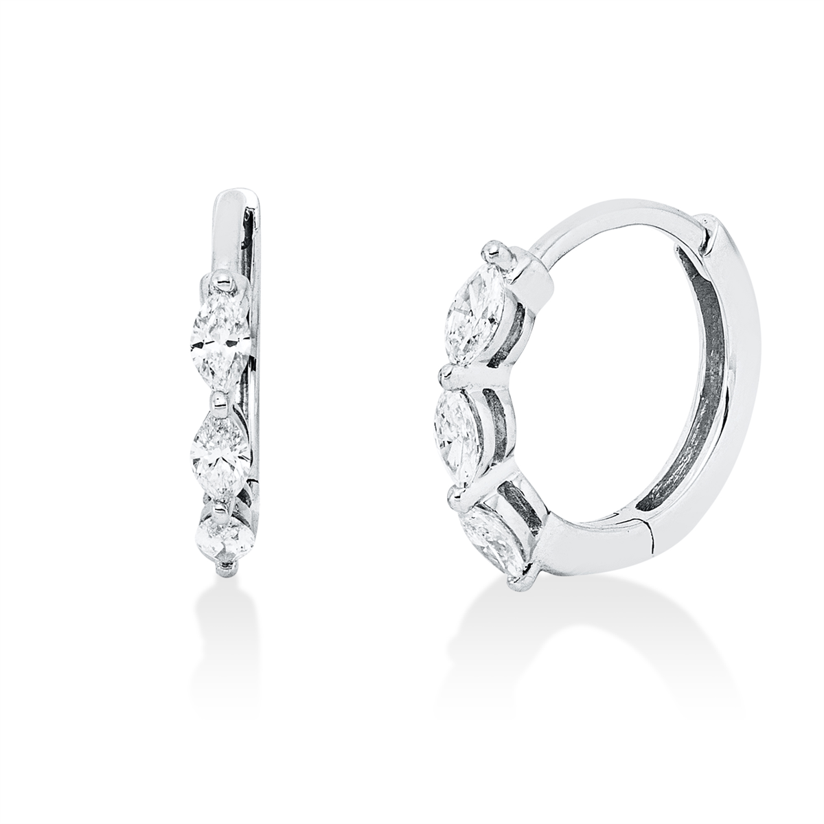 2W264W Creolen Weißgold 18kt 0,22 Diamantschmuck mit 6 Diamanten - 2W264 – Bild 1