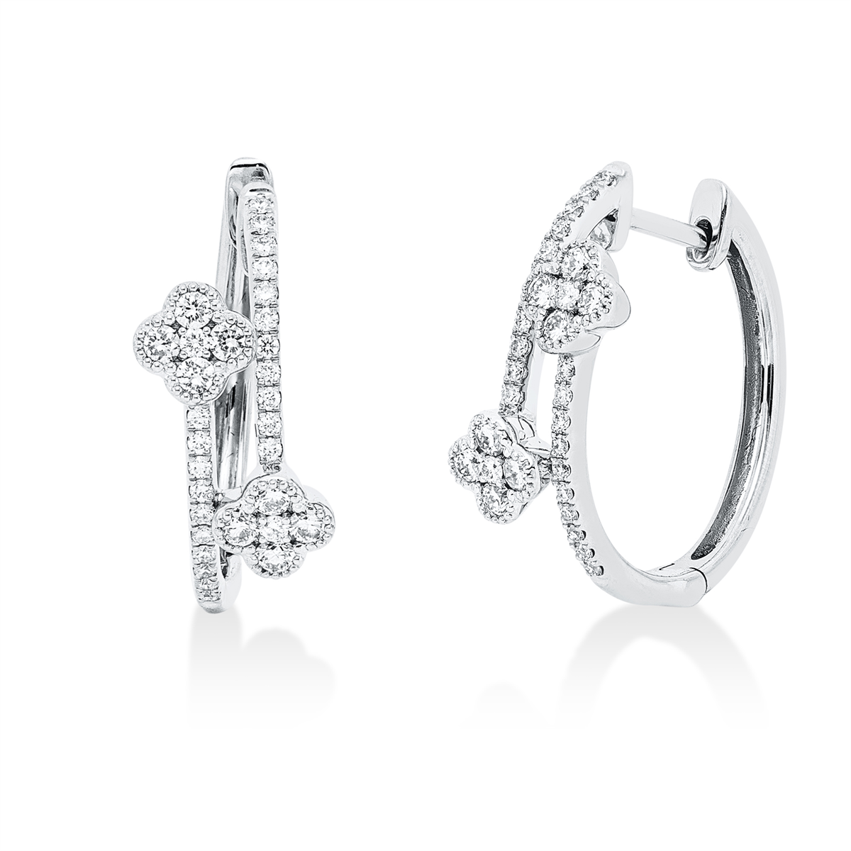 2W295W Creolen Weißgold 18kt 0,46 Diamantschmuck mit 62 Diamanten - 2W295 – Bild 1