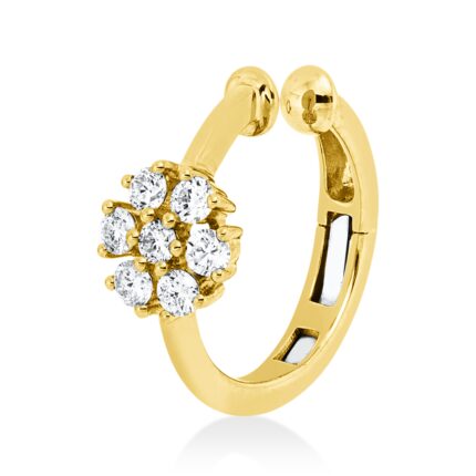 Creolen Gelbgold / Weißgold 18kt 0,17 Diamantschmuck mit 7 Diamanten - 2W309
