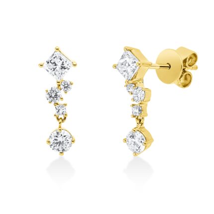 Ohrstecker Gelbgold 18kt 0,84 Diamantschmuck mit 10 Diamanten - 2W323