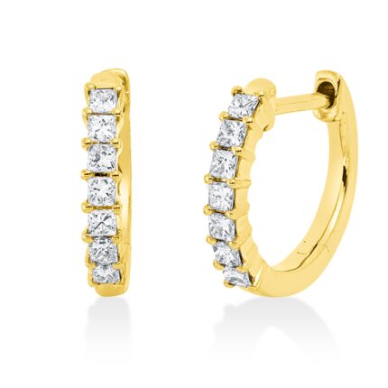 Creolen Gelbgold 18kt 0,27 Diamantschmuck mit 14 Diamanten - 2W328