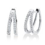 Creolen Weißgold 18kt 0,12 Diamantschmuck mit 44 Diamanten - 2W330