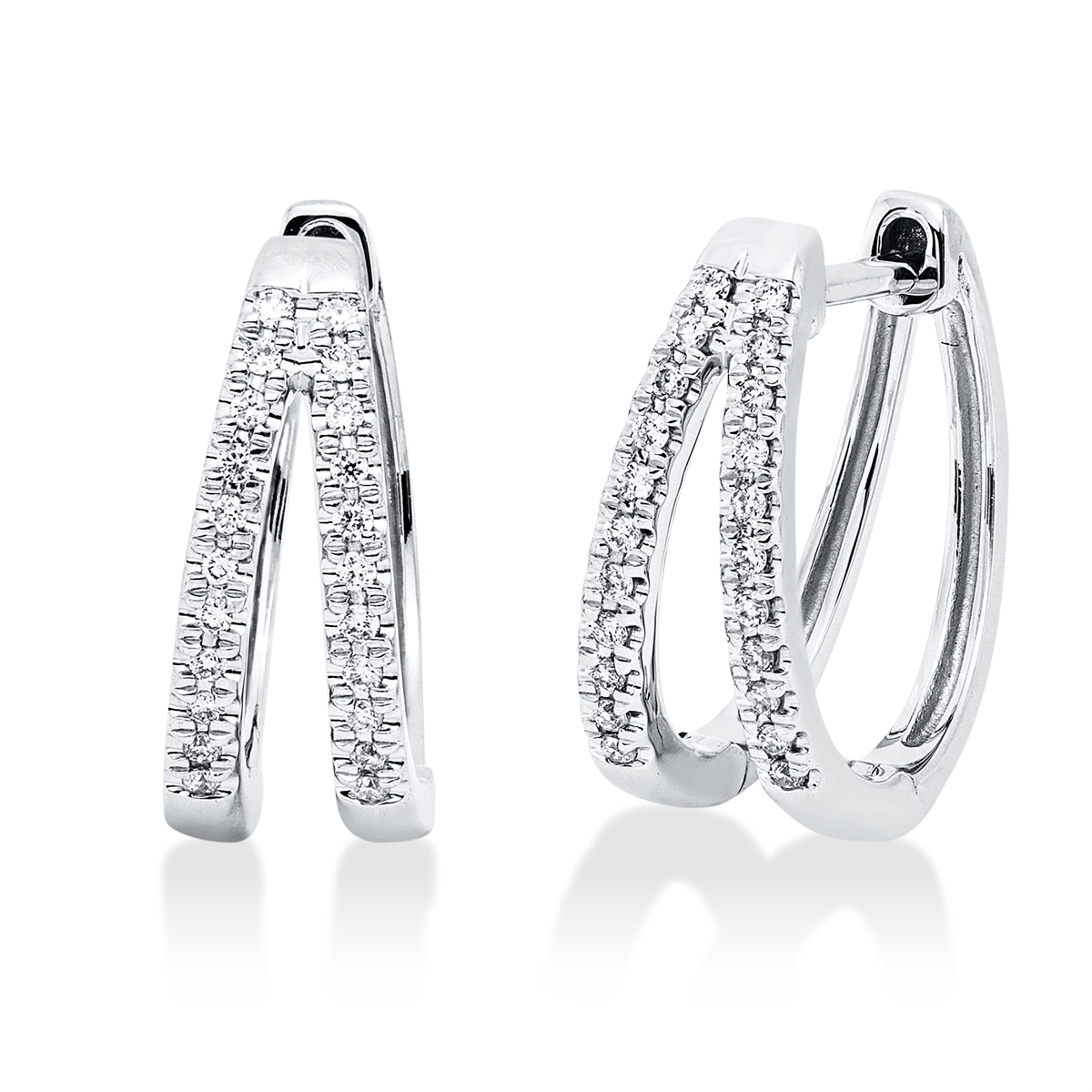 2W330W Creolen Weißgold 18kt 0,12 Diamantschmuck mit 44 Diamanten - 2W330 – Bild 1