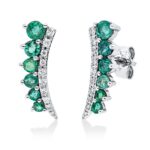 Ohrstecker Weißgold 18kt 0,15 Diamantschmuck Farbstein 1,02 ct - 2W331