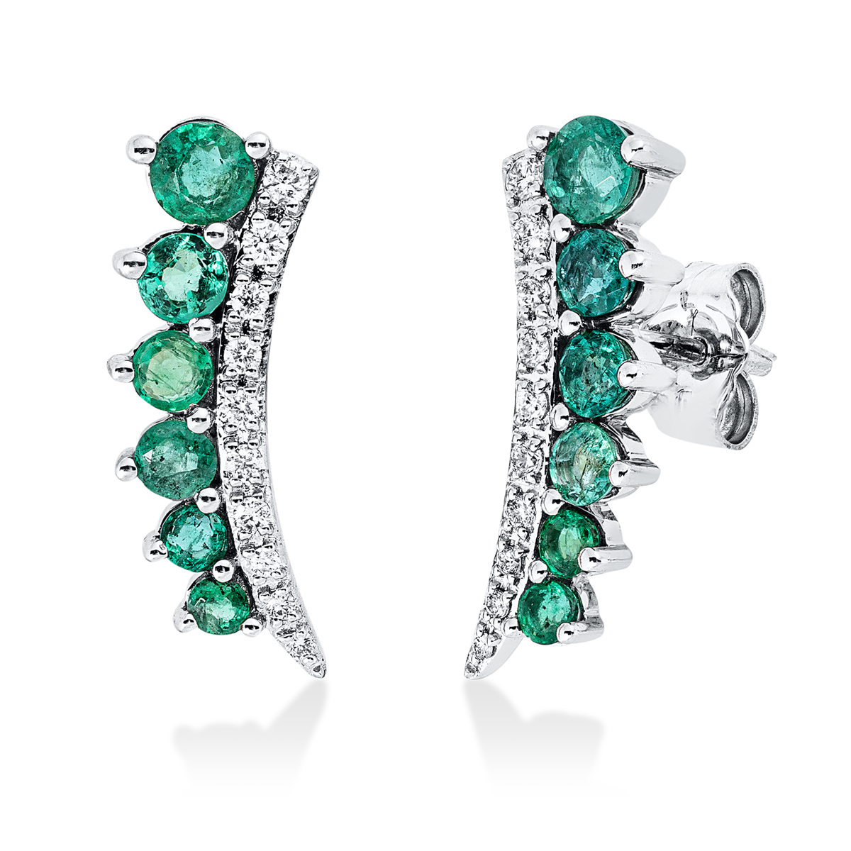 2W331W Ohrstecker Weißgold 18kt 0,15 Diamantschmuck Farbstein 1,02 ct - 2W331 – Bild 1