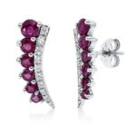 Ohrstecker Weißgold 18kt 0,15 Diamantschmuck Farbstein 1,27 ct - 2W332