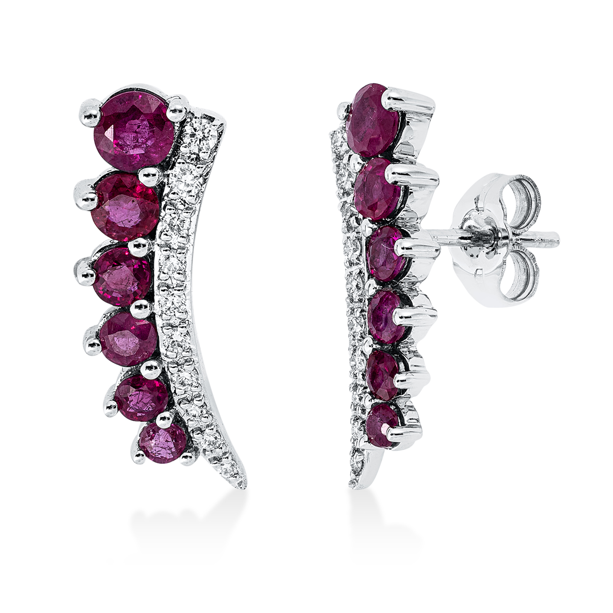 2W332W Ohrstecker Weißgold 18kt 0,15 Diamantschmuck Farbstein 1,27 ct - 2W332 – Bild 1