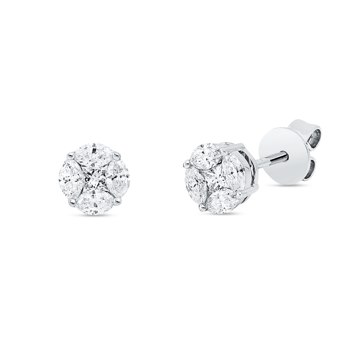 2W442W Ohrstecker Weißgold 18kt 0,43 Diamantschmuck mit 10 Diamanten - 2W442 – Bild 1