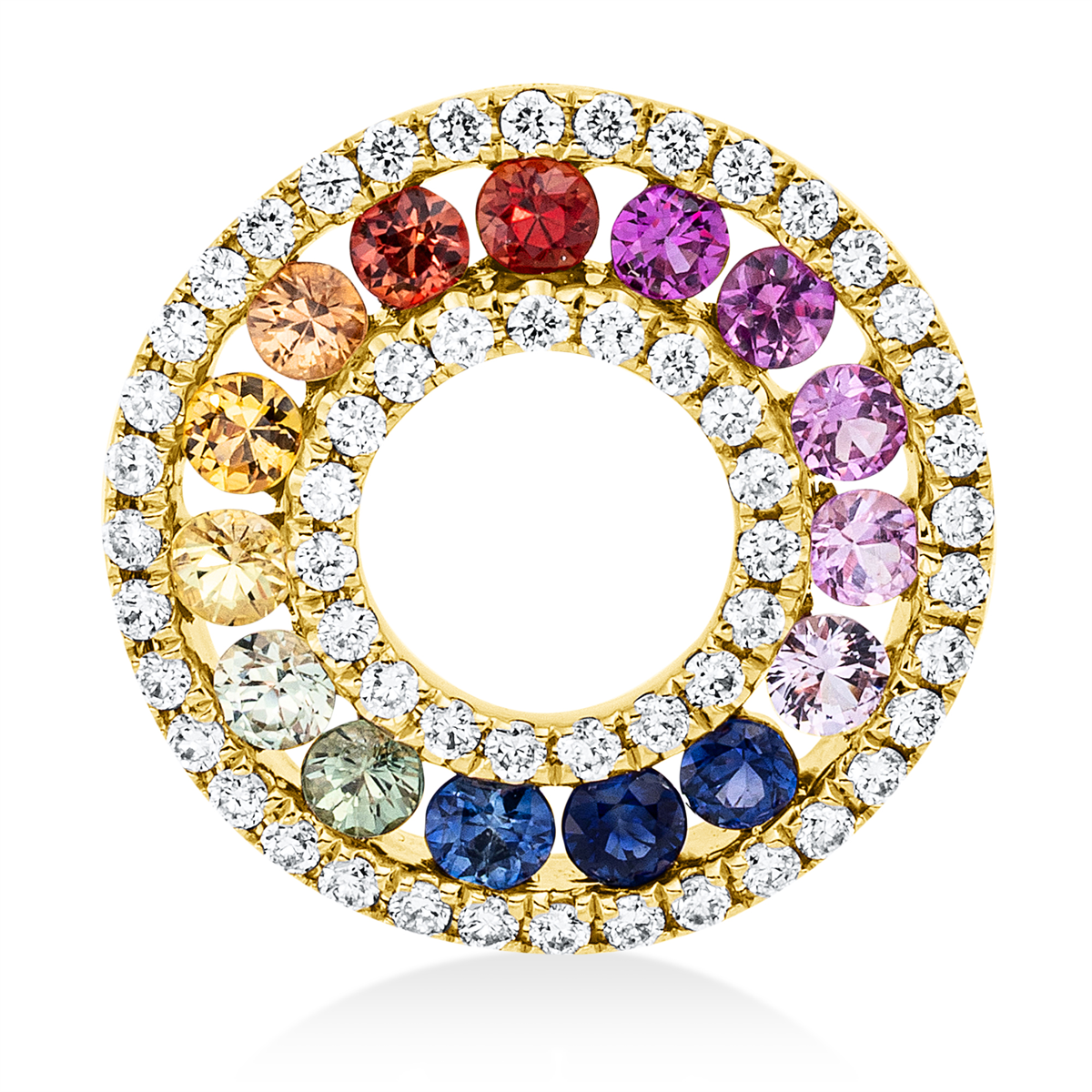 3G409G Anhänger Gelbgold 18kt 0,20 Diamantschmuck Farbstein 0,52 ct - 3G409 – Bild 1