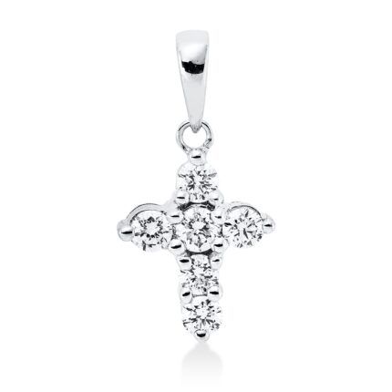 Anhänger Weißgold 18kt 0,23 Diamantschmuck mit 6 Diamanten - 3I262