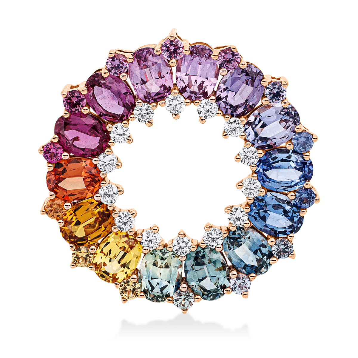 3I347R Anhänger Rosegold 18kt 0,17 Diamantschmuck Farbstein 3,12 ct - 3I347 – Bild 1