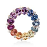 Anhänger Rosegold 18kt 0,13 Diamantschmuck Farbstein 2,73 ct - 3I348