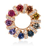 Anhänger Rosegold 18kt 0,15 Diamantschmuck Farbstein 1,21 ct - 3I351