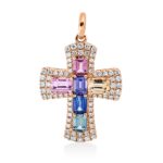 Anhänger Rosegold 18kt 0,44 Diamantschmuck Farbstein 1,66 ct - 3I352