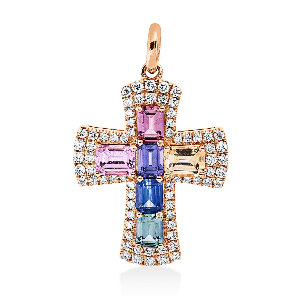 3I352R Anhänger Rosegold 18kt 0,44 Diamantschmuck Farbstein 1,66 ct - 3I352 – Bild 1