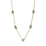 Collier Gelbgold / Weißgold 18kt 0,23 Diamantschmuck mit 55 Diamanten - 4E006
