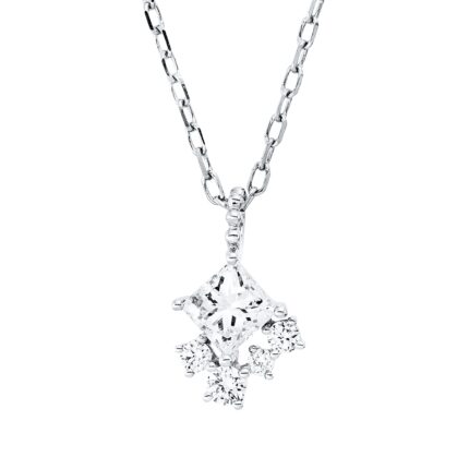 Collier Weißgold 18kt 0,41 Diamantschmuck mit 5 Diamanten - 4N443
