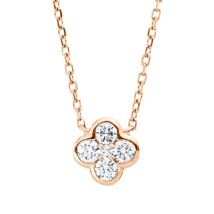 Collier Rosegold 18kt 0,18 Diamantschmuck mit 5 Diamanten - 4O058