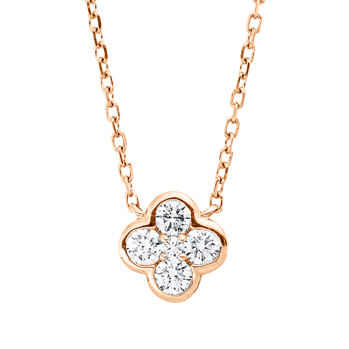 4O058R Collier Rosegold 18kt 0,18 Diamantschmuck mit 5 Diamanten - 4O058 – Bild 1
